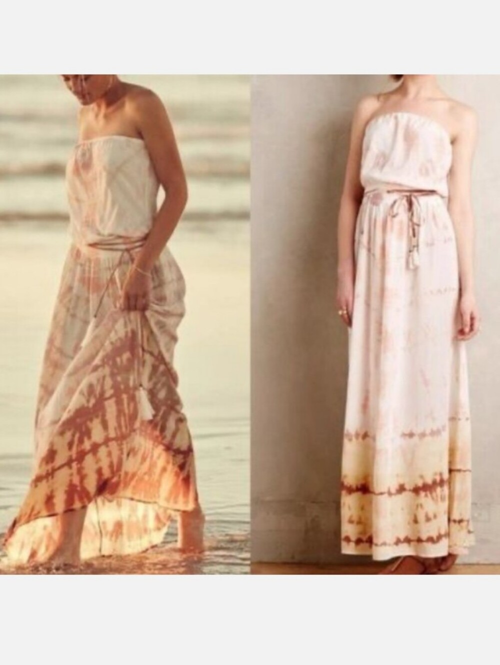 NWT Gypsy 05 100% Silk Hand Tie Dye Sleeveless Flowy Sleeveless Dress Small